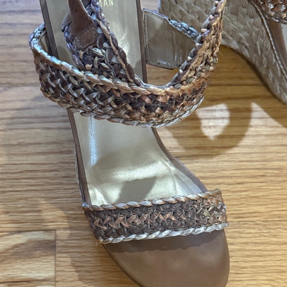 Stuart Weitzman Tan Braided Wedge Sandals - Picture 5 of 8